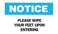 6CG86 Notice Sign, 10 x 14In, BL and BK/WHT, ENG