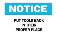 6CG88 Notice Sign, 10 x 14In, BL and BK/WHT, ENG