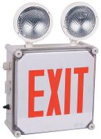 6CGN3 Exit Sign w/Emergency Lights, 2.5W, Red