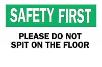 6CH02 Caution Sign, 7 x 10In, GRN and BK/WHT, ENG