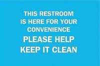 6CH33 Restroom Sign, 7 x 10In, WHT/BL, ENG, Text