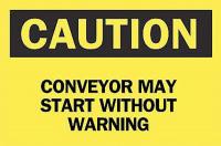 6CH40 Caution Sign, 7 x 10In, BK/YEL, ENG, Text