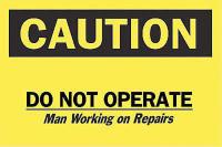 6CH49 Caution Sign, 10 x 14In, BK/YEL, ENG, Text
