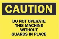 6CH50 Caution Sign, 7 x 10In, BK/YEL, ENG, Text
