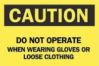 6CH52 Caution Sign, 7 x 10In, BK/YEL, ENG, Text