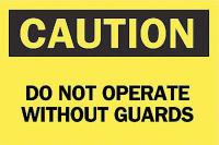 6CH54 Caution Sign, 10 x 14In, BK/YEL, ENG, Text