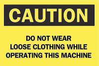 6CH65 Caution Sign, 7 x 10In, BK/YEL, ENG, Text