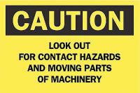 6CH86 Caution Sign, 7 x 10In, BK/YEL, ENG, Text