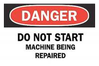 6CJ31 Danger Sign, 7 x 10In, R and BK/WHT, ENG