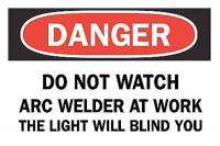 6CJ37 Danger Sign, 10 x 14In, R and BK/WHT, ENG