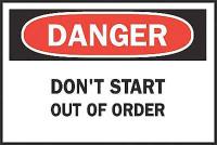6CJ41 Danger Sign, 10 x 14In, R and BK/WHT, ENG