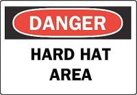 6CJ52 Danger Sign, 7 x 10In, R and BK/WHT, ENG