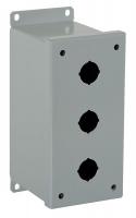 6CJX3 Enclosure, Pushbutton, 3Hole, Sheet Steel