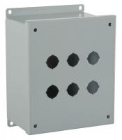 6CJX7 Enclosure, Pushbutton, 6Hole, Sheet Steel