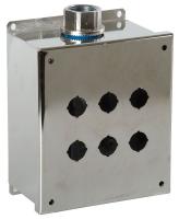 6CJZ7 Enclosure, Pushbutton, 6Hole, SS