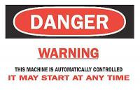 6CK11 Danger Sign, 10 x 14In, R and BK/WHT, ENG