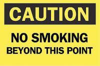 6CK82 Caution No Smoking Sign, 10 x 14In, BK/YEL