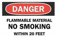 6CK87 Danger No Smoking Sign, 7 x 10In, ENG, Text