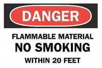 6CK88 Danger No Smoking Sign, 10 x 14In, ENG