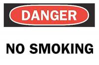 6CK95 Danger No Smoking Sign, 7 x 10In, ENG, Text