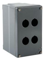 6CKC9 Enclosure, Pushbutton, 4Hole, DieCast Alum