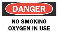 6CL03 Danger No Smoking Sign, 7 x 10In, ENG, Text