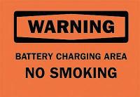 6CL15 Warning No Smoking Sign, 7 x 10In, BK/ORN
