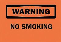 6CL18 Warning No Smoking Sign, 10 x 14In, BK/ORN