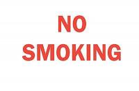6CL30 No Smoking Sign, 7 x 10In, R/WHT, ENG, Text