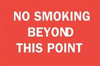 6CL35 No Smoking Sign, 7 x 10In, WHT/R, ENG, Text