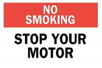 6CL44 No Smoking Sign, 10 x 14In, R and BK/WHT