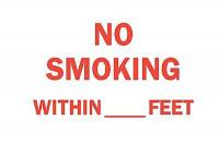 6CL47 No Smoking Sign, 10 x 14In, R/WHT, ENG, Text