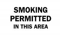 6CL56 No Smoking Sign, 7 x 10In, BK/WHT, ENG, Text