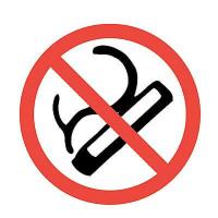 6CL90 No Smoking Sign, 7 x 10In, R and BK/WHT