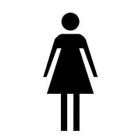 6CL99 Restroom Sign, 7 x 10In, BK, SYM, Projecting