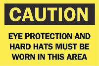 6CM09 Caution Sign, 7 x 10In, BK/YEL, ENG, Text