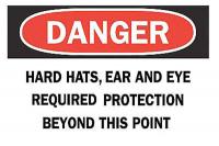 6CM22 Danger Sign, 7 x 10In, R and BK/WHT, ENG
