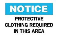 6CM39 Notice Sign, 7 x 10In, BL and BK/WHT, ENG