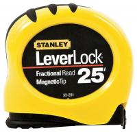 6CMY6 Measuring Tape, Fraction, 25 Ft, Yellow/Blk