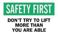 6CN17 Caution Sign, 10 x 14In, BK and GRN/WHT