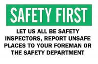 6CN22 Caution Sign, 7 x 10In, BK and GRN/WHT, ENG
