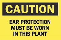 6CP55 Caution Sign, 10 x 14In, BK/YEL, ENG, Text