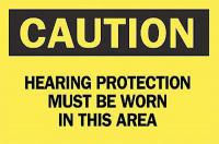 6CP60 Caution Sign, 7 x 10In, BK/YEL, ENG, Text