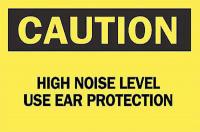 6CP69 Caution Sign, 7 x 10In, BK/YEL, ENG, Text