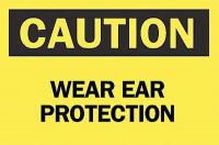 6CP71 Caution Sign, 7 x 10In, BK/YEL, ENG, Text