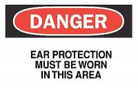6CP74 Danger Sign, 10 x 14In, R and BK/WHT, ENG