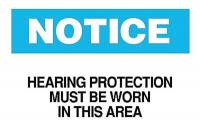 6CP85 Notice Sign, 7 x 10In, BL and BK/WHT, ENG