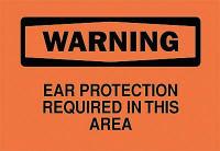6CP92 Warning Sign, 10 x 14In, BK/ORN, ENG, Text