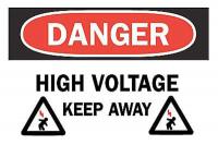 6CR31 Danger Sign, 7 x 10In, R and BK/WHT, ENG, HV