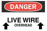 6CR48 Danger Sign, 10 x 14In, R and BK/WHT, ENG